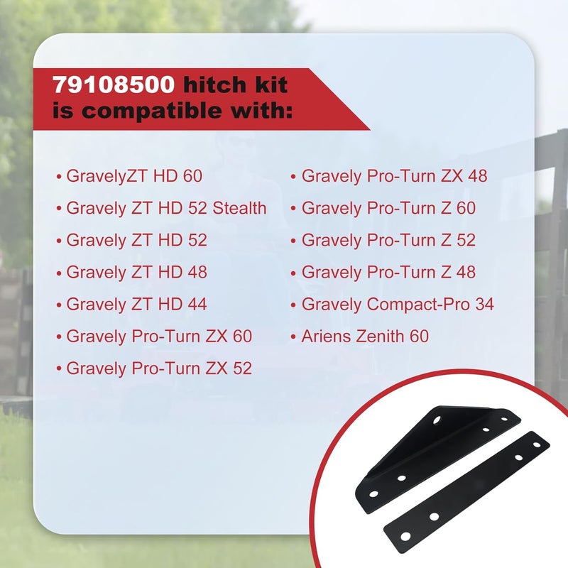 joytrace 79108500 Heavy Duty Trailer Hitch Kit with Magnetic Hitch Pins & R-Clip - 500lbs Capacity Powder Coated Steel Compatible with Gravely ZT HD/Pro-Turn Z/ZX & Ariens Zenith Zero Turn Mowers - Image 3